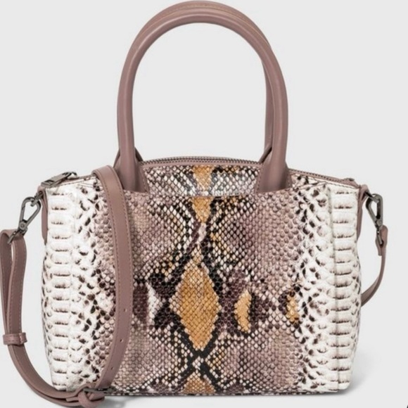 A New Day Small Mauve Snakeskin Crossbody Purse - Picture 1 of 9